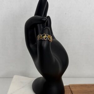 Vintage Estate Enamel Butterfly and Copper(?) Ring Sz 6 Lot D49